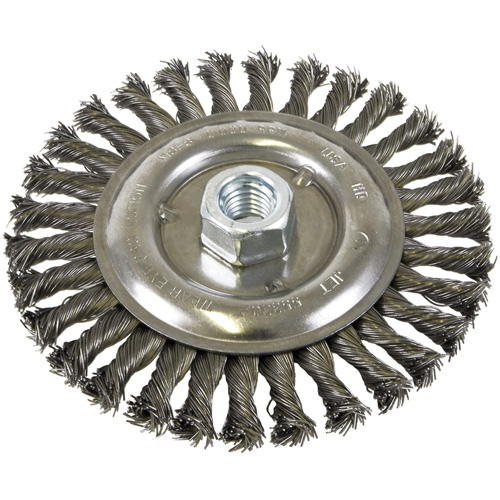 Standard Face Knot Wire Wheel Threaded, 6" Dia., 0.022" Fill, 5/8"-11 Arbor, Steel Nia-Chem Ltd.