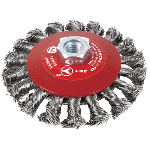Brosse conique &agrave; fils torsad&eacute;s BK520T, Dia. 5", Arbre 5/8-11 Nia-Chem Ltd.
