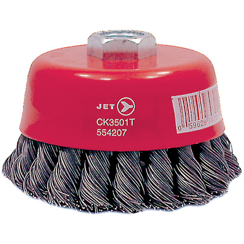 CK3501T High Performance Knot Twisted Cup Brush, 3-1/2" Dia., 0.02" Fill, 5/8"-11 Arbor, Steel Nia-Chem Ltd.