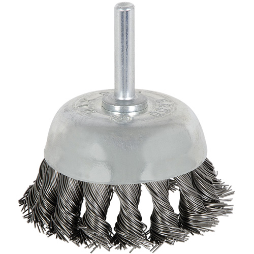 Brosse boisseau &agrave; fils nou&eacute;s torsad&eacute;s mont&eacute; sur mandrin 8046, 1-1/8" dia. Nia-Chem Ltd.