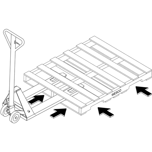 Transpalette hydraulique &agrave; 4 entr&eacute;es, 48" l x 7" la, Capacit&eacute; 4000 lb Nia-Chem Ltd.