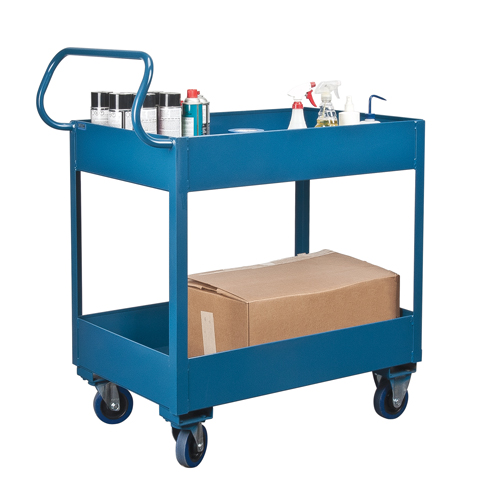 Chariots de service &agrave; bordure profonde, 2 Tiers, 24" la x 47" h x 36" p, Capacit&eacute; 1200 lb Nia-Chem Ltd.