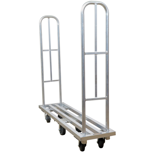 Aluminum U-Boat Platform Truck, 16" W x 63" L, 1322 lbs. Cap., Polyurethane Wheels Nia-Chem Ltd.
