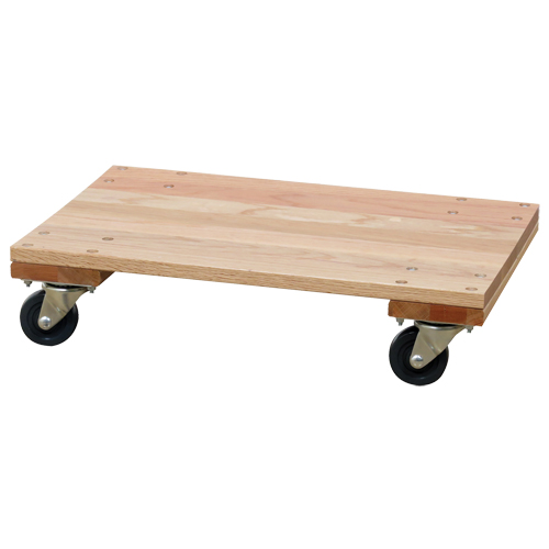 Solid Platform Wood Dolly, Rubber Wheels, 900 lbs. Capacity, 16" W x 24" D x 6" H Nia-Chem Ltd.