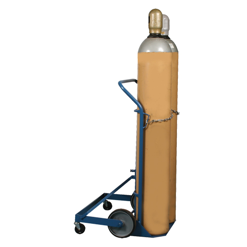 Professional Double Gas Cylinder Truck CC-2, Mold-on Rubber Wheels, 16-7/8" W x 7-1/4" L Base, 500 lbs. Nia-Chem Ltd.