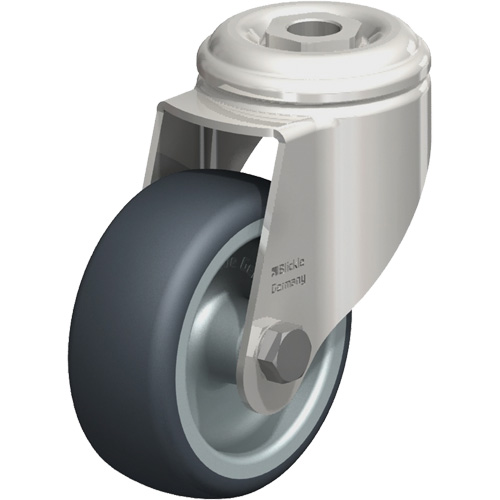 Roulette en &eacute;lastom&egrave;re thermoplastique acier inoxydable, Pivotant, Diam&egrave;tre 3-1/8" (79,5 mm), Capacit&eacute; 220 lb (100 kg) Nia-Chem Ltd.