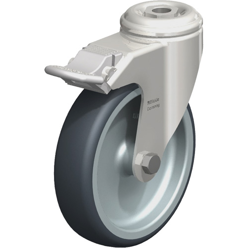 Stainless Steel Thermoplastic Elastomer Caster, Swivel with Brake, 5" (127 mm) Dia., 265 lbs. (120 kg.) Capacity Nia-Chem Ltd.