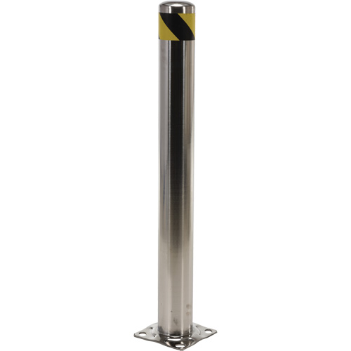 Safety Bollard, Stainless Steel, 42" H x 8" W, Silver Nia-Chem Ltd.