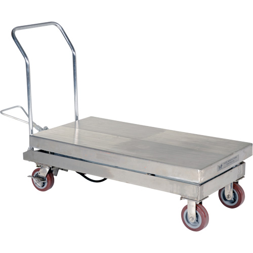 Manual Hydraulic Scissor Lift Table, 47" L x 24" W, Partial Stainless Steel, 2000 lbs. Capacity Nia-Chem Ltd.