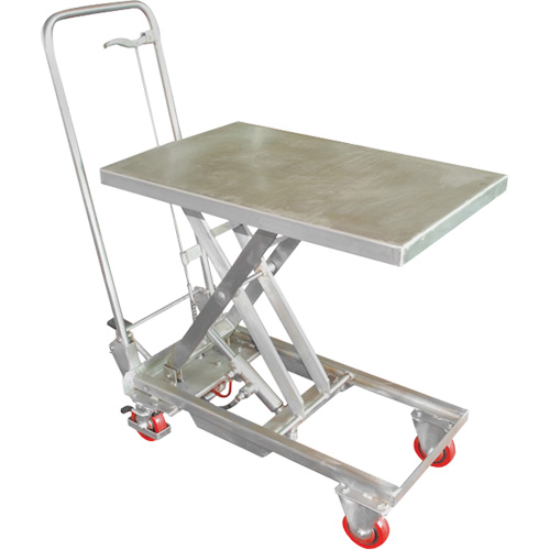 Table &eacute;l&eacute;vatrice hydraulique manuelle &agrave; ciseaux, 27-1/2" lo x 17-3/4" la, Acier inoxydable, Capacit&eacute; 200 lb Nia-Chem Ltd.
