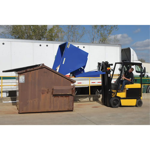 Self-Dumping Hopper, Steel, 1-1/2 cu.yd., Blue Nia-Chem Ltd.