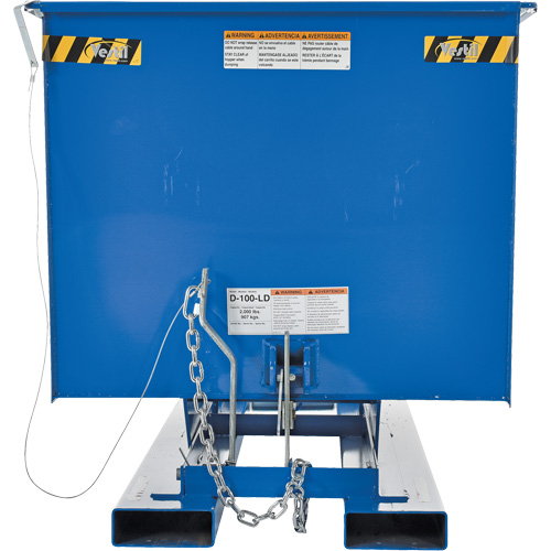 Self-Dumping Hopper, Steel, 1 cu.yd., Blue Nia-Chem Ltd.