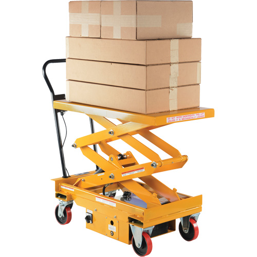 DC Powered Hydraulic Scissor Lift Elevating Cart, Steel, 39-3/4" L x 20-1/2" W, 1000 lbs. Capacity Nia-Chem Ltd.