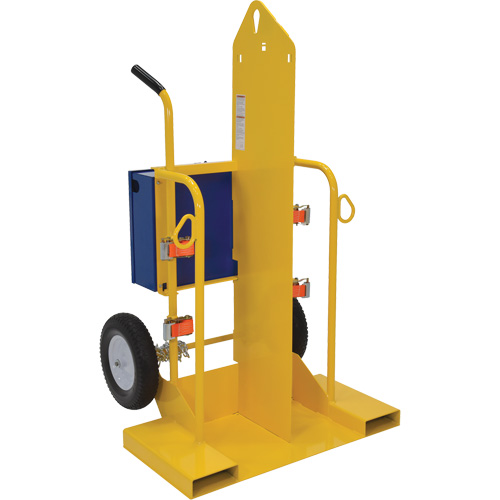 Welding Cylinder Torch Cart, Foam-Filled Wheels, 24" W x 19-1/2" L Base, 500 lbs. Nia-Chem Ltd.