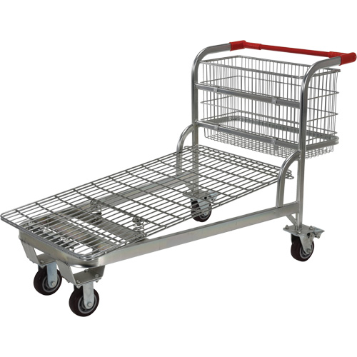 Nestable Wire Cart, Steel, 28-3/4" x 37-1/16" x 59-5/8", 275 lbs. Capacity Nia-Chem Ltd.