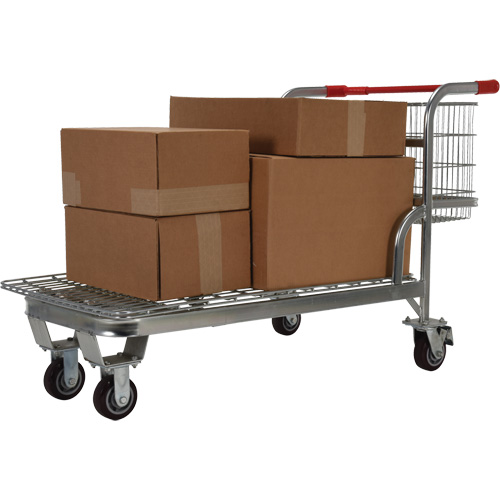 Nestable Wire Cart, Steel, 28-3/4" x 37-1/16" x 59-5/8", 275 lbs. Capacity Nia-Chem Ltd.