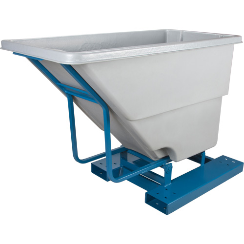Self-Dumping Hopper, Polyethylene, 5/8 cu.yd., Grey Nia-Chem Ltd.