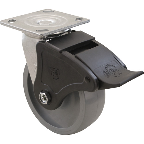 Max9 Caster, Swivel, 6" (152.4 mm), Envirothane Grey-WOW, 1100 lbs. (498.95 kg.) Nia-Chem Ltd.