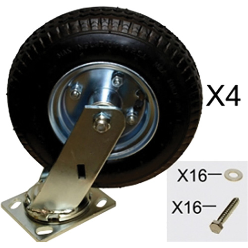 Ensemble de roulettes pneumatiques de rechange pour chariots &agrave; plateforme Nia-Chem Ltd.
