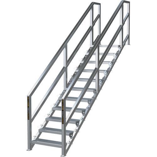 SmartStairs 11-16 Steps Modular Construction Stair System, 120" H Nia-Chem Ltd.