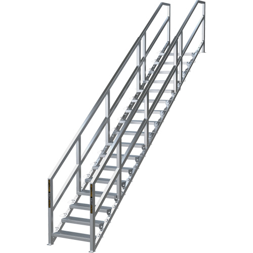 SmartStairs 17-21 Steps Modular Construction Stair System, 157-1/2" H Nia-Chem Ltd.
