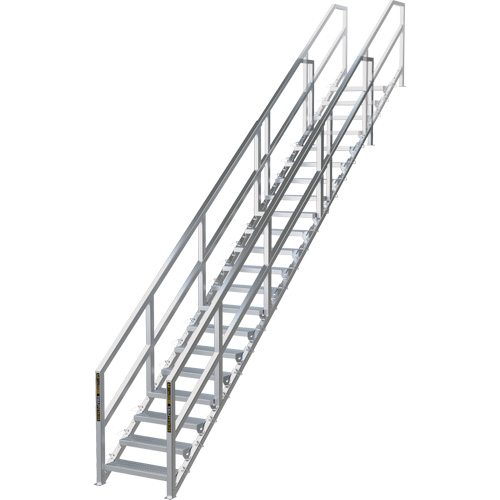 SmartStairs 17-21 Steps Modular Construction Stair System, 157-1/2" H Nia-Chem Ltd.
