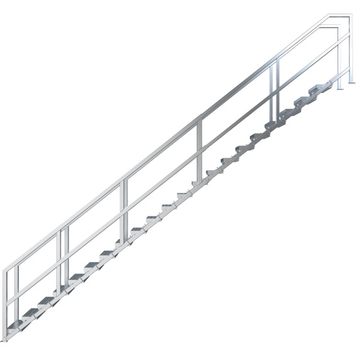 SmartStairs 17-21 Steps Modular Construction Stair System, 157-1/2" H Nia-Chem Ltd.