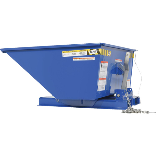 Low Profile D-Style Self Dumping Hopper, Steel, 1/4 cu.yd., Blue Nia-Chem Ltd.
