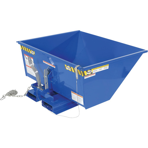 Low Profile D-Style Self Dumping Hopper, Steel, 1/2 cu.yd., Blue Nia-Chem Ltd.