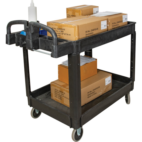 Utility Cart, 2 Tiers, 25-5/8" x 33-1/2" x 43-3/4", 550 lbs. Capacity Nia-Chem Ltd.