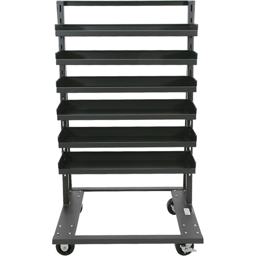 Single-Sided Heavy Duty A-Frame Cart with 6 Lipped Trays, 38" x 25" x 63", 2500 lbs. Capacity Nia-Chem Ltd.