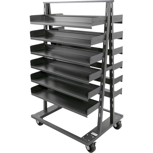 Double-Sided Heavy Duty A-Frame Cart with 12 Trays, 38" x 30" x 63", 2500 lbs. Capacity Nia-Chem Ltd.
