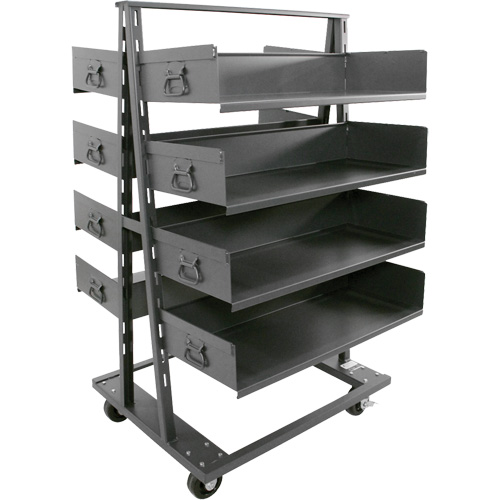 Double-Sided Heavy Duty A-Frame Cart with 8 Large Trays, 38" x 30" x 63", 2500 lbs. Capacity Nia-Chem Ltd.