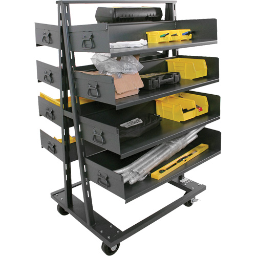 Double-Sided Heavy Duty A-Frame Cart with 8 Large Trays, 38" x 30" x 63", 2500 lbs. Capacity Nia-Chem Ltd.