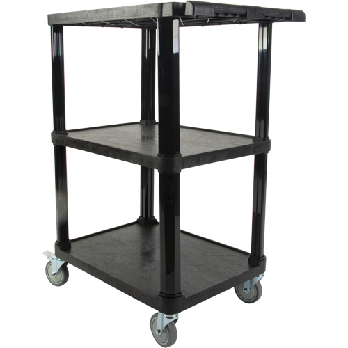 Utility Cart with Flat Shelf, 3 Tiers, 18-1/8" x 37-3/8" x 27-3/4", 330 lbs. Capacity Nia-Chem Ltd.