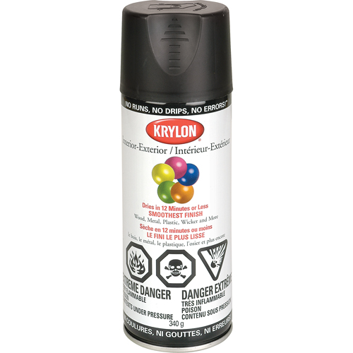Industrial Acryli-Quik Lacquer, Black, Semi-Flat, 12 oz., Aerosol Can Nia-Chem Ltd.