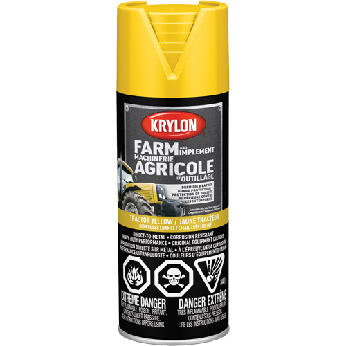 Peinture en a&eacute;rosol pour la ferme et l'&eacute;quipement, Jaune John Deere, Tr&egrave;s brillant, 12 oz, Canette a&eacute;rosol Nia-Chem Ltd.