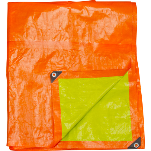 B&acirc;che tiss&eacute;e robuste haute visibilit&eacute;, Poly&eacute;thyl&egrave;ne, Vert/Orange, 16' x 20' x 12 mils Nia-Chem Ltd.