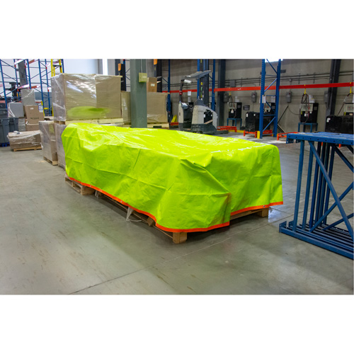 B&acirc;che tiss&eacute;e robuste haute visibilit&eacute;, Poly&eacute;thyl&egrave;ne, Vert/Orange, 16' x 20' x 12 mils Nia-Chem Ltd.