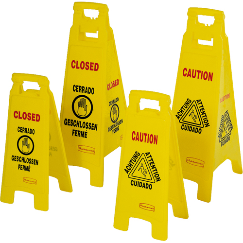 Wet Floor Safety Signs, Quadrilingual with Pictogram Nia-Chem Ltd.