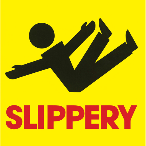 C&ocirc;nes de d&eacute;viation - &eacute;tiquettes de message  Slippery , Adh&eacute;sif, Anglais avec pictogramme Nia-Chem Ltd.