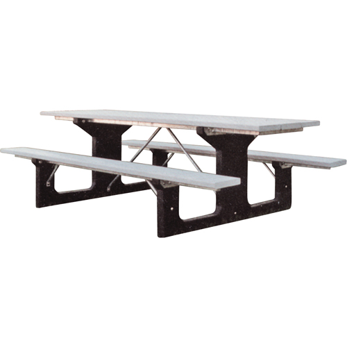 Tables de pique-nique en plastique recycl&eacute;, 6' lo x 61-1/2" la, Gris Nia-Chem Ltd.