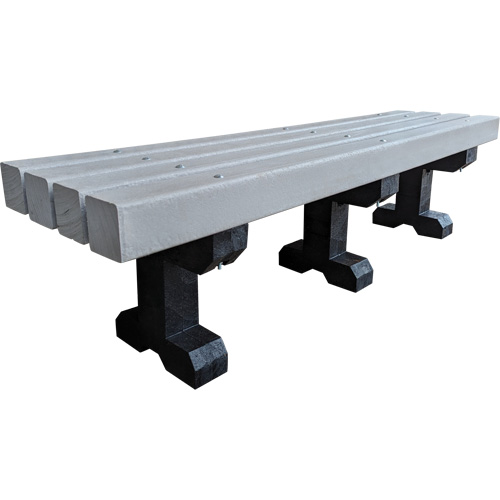 Banc de parc, Plastique recycl&eacute;, 72" lo x 17" la x 17" h, Gris Nia-Chem Ltd.