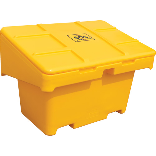 Contenants pour sel & sable SOS, Avec Moraillon, 42" x 29" x 30", 11 pi³, Jaune Nia-Chem Ltd.