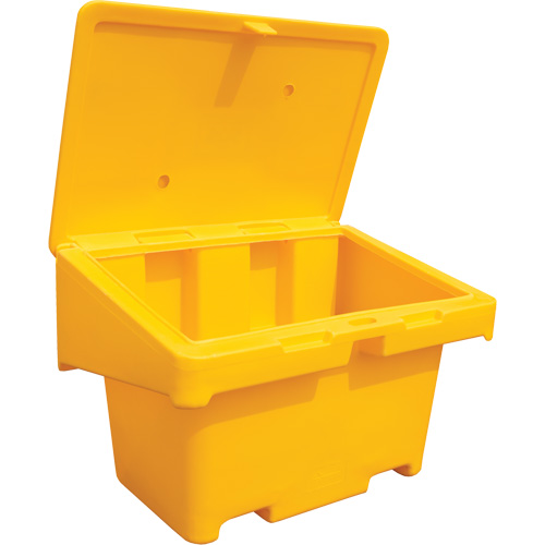 Contenants pour sel & sable SOS, Avec Moraillon, 42" x 29" x 30", 11 pi³, Jaune Nia-Chem Ltd.