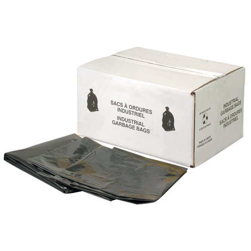 Heavy-Duty Garbage Bags, 4X Strong, 35" W x 50" L, 6 mils, Black Nia-Chem Ltd.