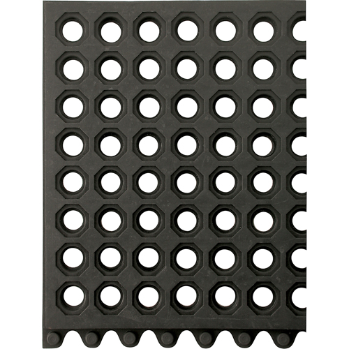 24/Seven&reg; Matting, Rubber, 3' W x 3' L, 5/8" Thick, Black Nia-Chem Ltd.