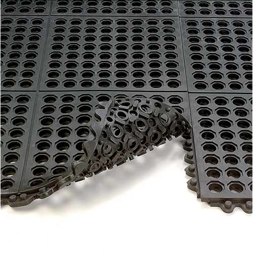 24/Seven&reg; Matting, Rubber, 3' W x 3' L, 5/8" Thick, Black Nia-Chem Ltd.