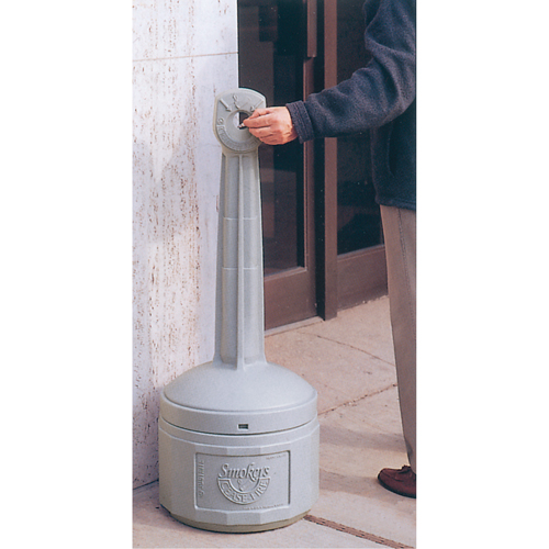 Smokers Cease-Fire&reg; Cigarette Butt Receptacle, Free-Standing, Plastic, 4 US gal. Capacity, 38-1/2" Height Nia-Chem Ltd.