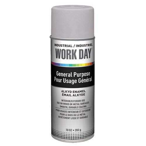 Peinture industrielle Work Day, Gris, Tr&egrave;s mat, 10 oz, Canette a&eacute;rosol Nia-Chem Ltd.